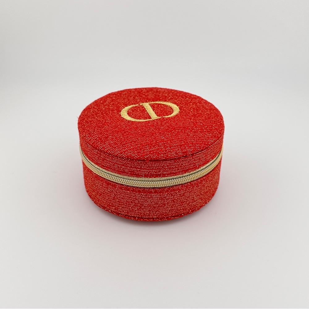 🆕 DIOR Limited Edition Shimmering Red Round Jewelry Case Authentic & NIB - Picture 3 of 8
